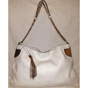GUCCI Large white leather hobo handbag